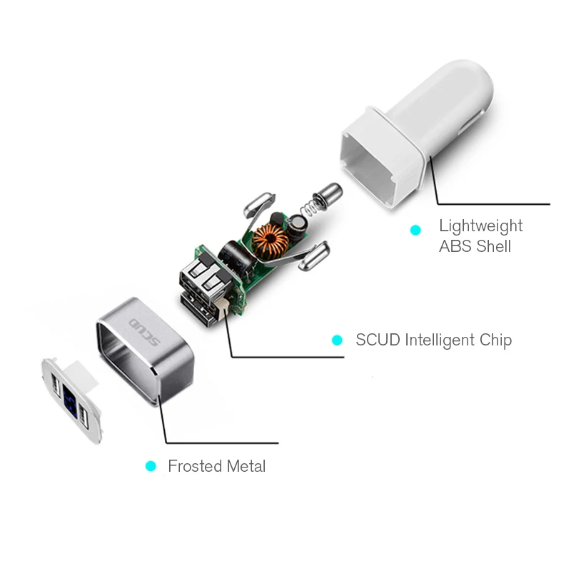 Автомобильное зарядное устройство SCUD Dual USB для мобильного телефона