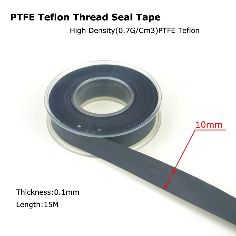 جديد أنابيب هواء PTFE تفلون ختم موضوع السباكة الشريط عالية الكثافة أفضل جودة 1 لفة 15 متر-أسود
