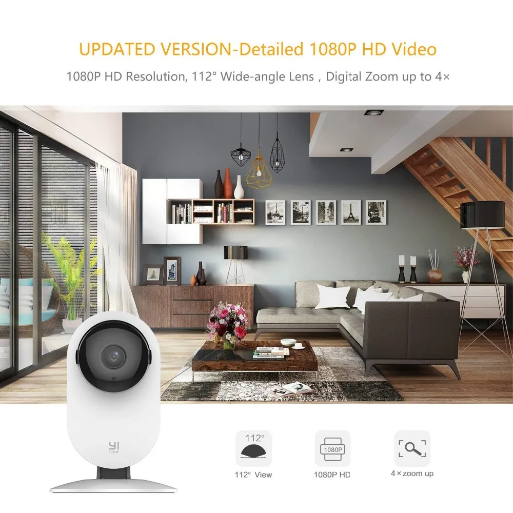 Домашняя камера YI 1080p Home Camera | Режим ночной съемки | Обнаружение движения | Двусторонняя аудиосвязь | Облачное хранилище