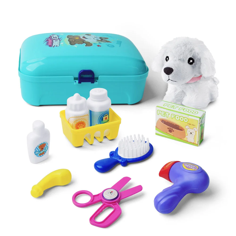 Детские ролевые игры, игрушки доктора, портативный рюкзак, медицинская коробка, Детские Обучающие игровые наборы для детей, ролевая игрушка "Медсестра" - Цвет: Pet Doctor Kits