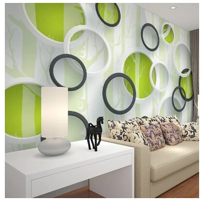 Custom Contracted Wallpaper For The Sitting Room Tv Setting Vinyl Custom Contracted Wallpaper For The Sitting Room Tv Setting Vinyl Papel De Parede Three Dimensional Circle Woods In Wallpapers From Home Improvement On