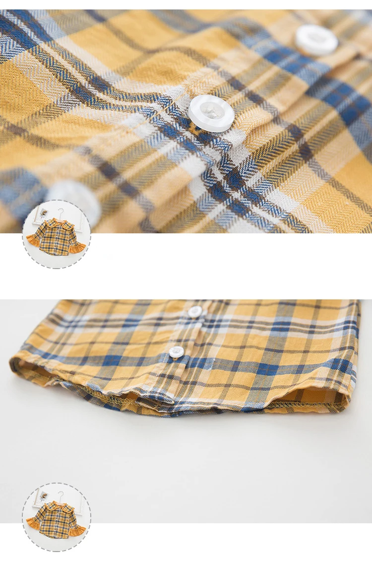 Welaken/Коллекция года; винтажная клетчатая блузка для маленьких девочек; Новая осенне-Весенняя верхняя одежда; рубашка с рукавами-колокольчиками; индивидуальная детская одежда