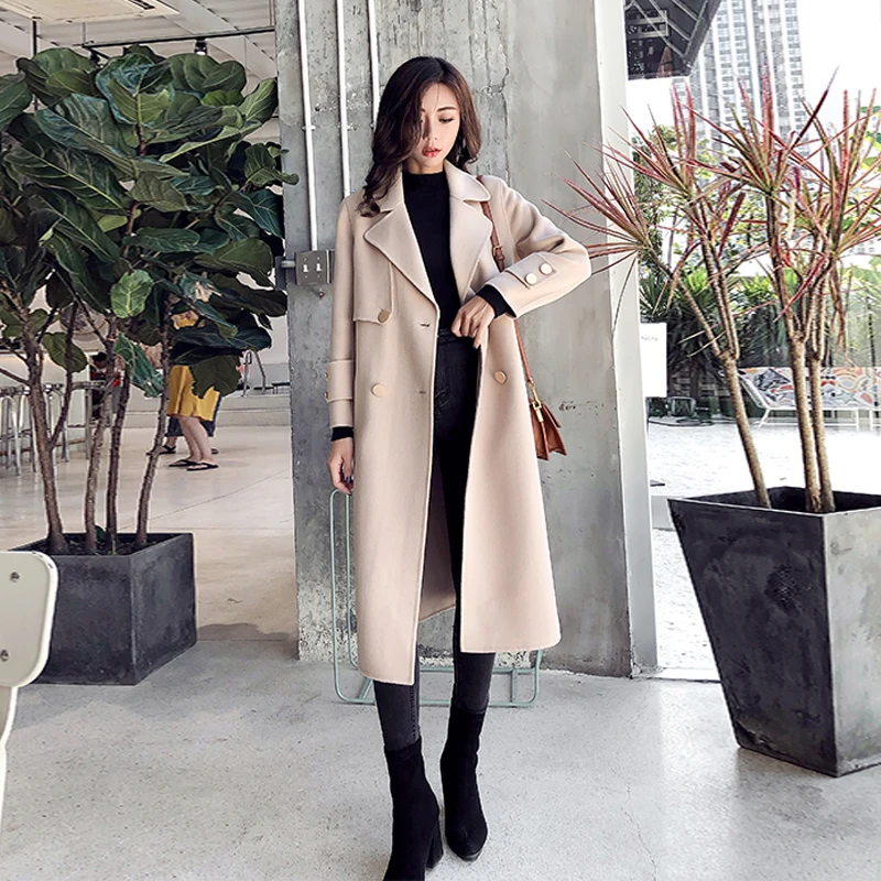 Manteau Droite Et 3 2 1 Femelle Longue Lâche Épaississement Mme De Automne Mode Femmes Section Laine Nouvelle Populaire D'hiver wBgnx
