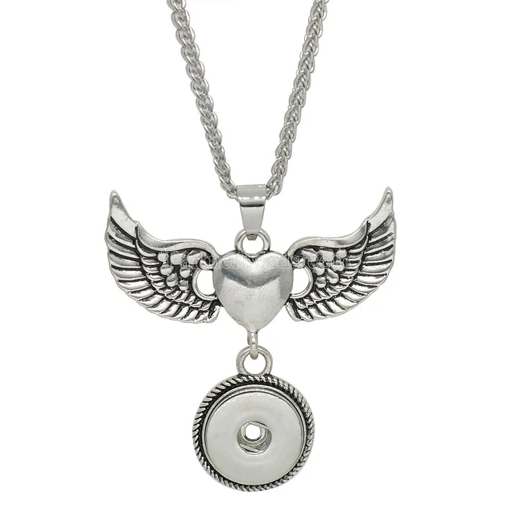 Ibryant Jewelry Newest Trendy Ethnic Style eagles Pendant Snap Button Necklace Women Fit DIY 18MM 20mm Necklaces with chain | Украшения и