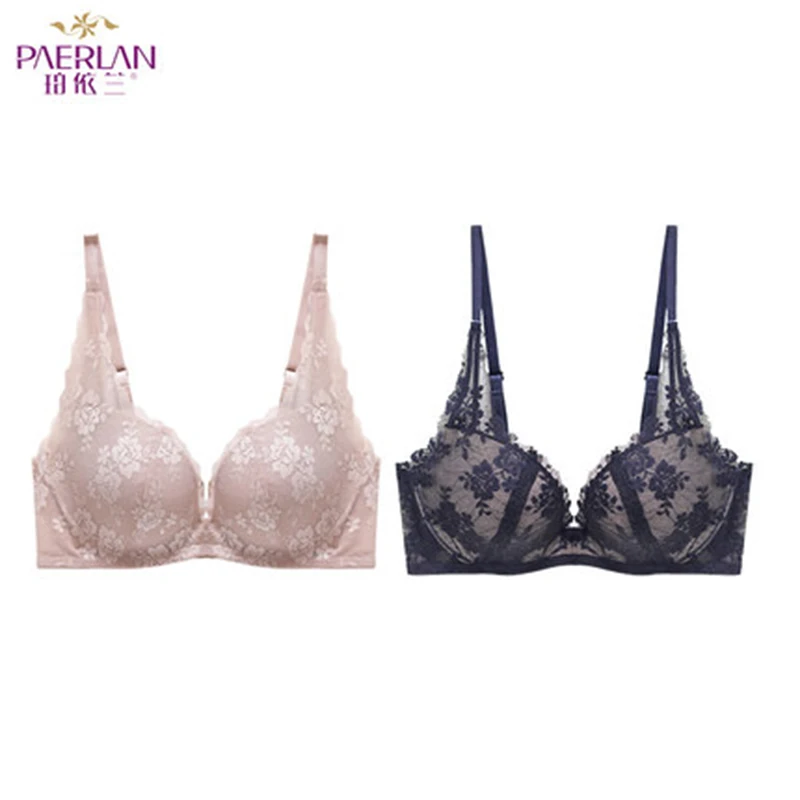 

PAERLAN best selling ladies two-piece push high lace underwear seamless rimless bra sexy front buckle underwear