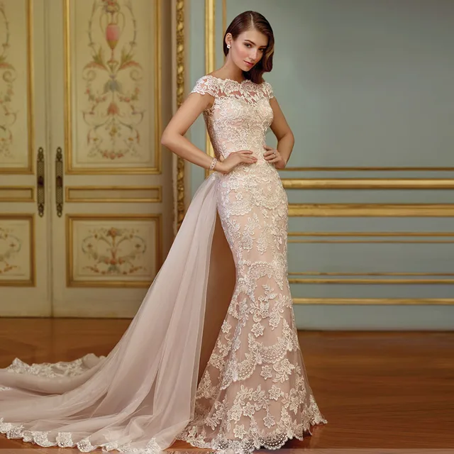 Buy Elegant Lace Mermaid Wedding Dresses 2017 Trendy