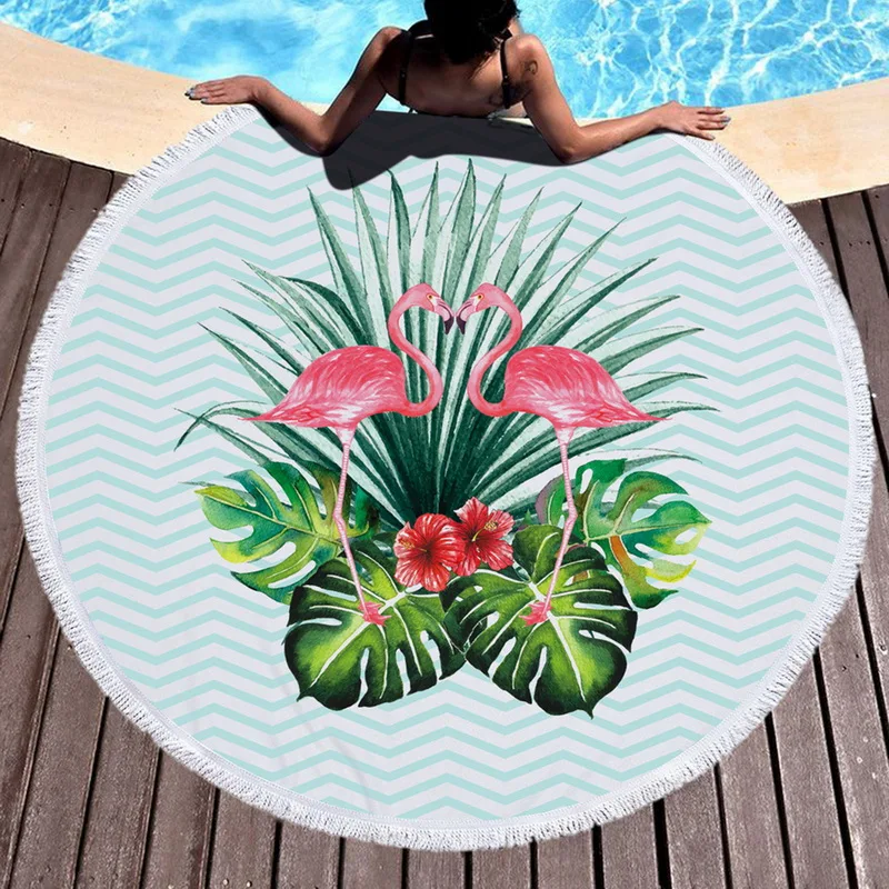 Urijk Бохо Большое пляжное полотенце с принтом тропических растений пляжное полотенце из микрофибры полиэстер круглая ткань банное полотенце s пляжное