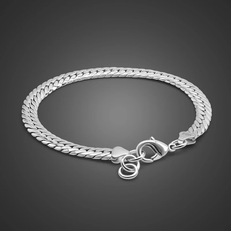 

New Fashion Hot male 100% 925 sterling silver Bracelet 6MM 20cm Snake Chain Charm Bracelet Men & women Personality Jewelry