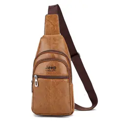 Jeep Buluo мужская кожаная сумка через плечо сумки джип слинг сумка на молнии карман для iPhone KSL549M