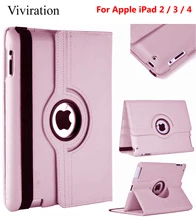 Pink Black Blue 360 Rotation Flip Stand Smart Case Cover For Apple iPad 2 3 4 Tablet Smart PU Leather Case For Apple i Pad 2 3 4