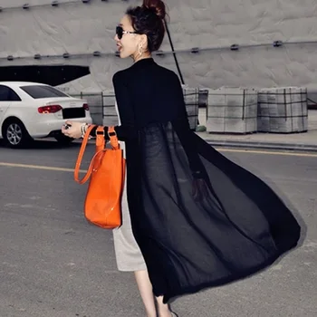 

Long Sweater Coat Women New Maxi Cardigan Feminino Summer Korean Vintage Knitted Long Sleeve Black White Jacket Oversize Outwear