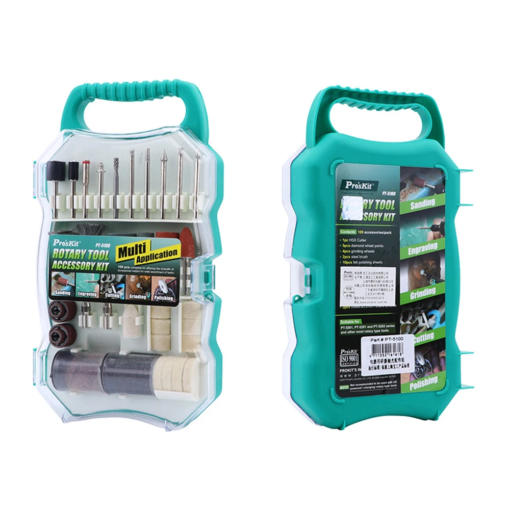 Grinding Rotary Tool Pro'skit PT-5100 Bits Set Manual Multifunctional DIY Electric Mini Drill With Clamp Accessories