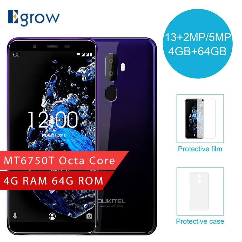 

Oukitel U25 Pro 4G 64G Octa Core 5.5" FHD Mobile Phone MT6750T Android 8.1 13MP+2MP Incell Display 3200mAhFingerprint Cell Phone