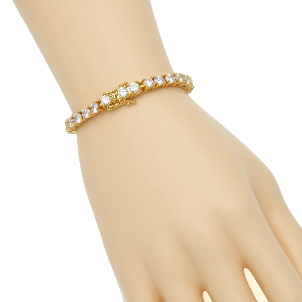 Zirconia Charm Bracelets Triple Lock, cristal de