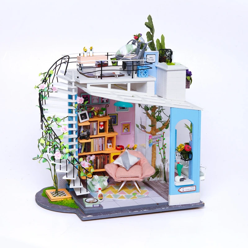 

DIY Assemble Dollhouse Toys Wooden Miniatura Doll Houses Toys With Furniture LED Lights Birthday Gift