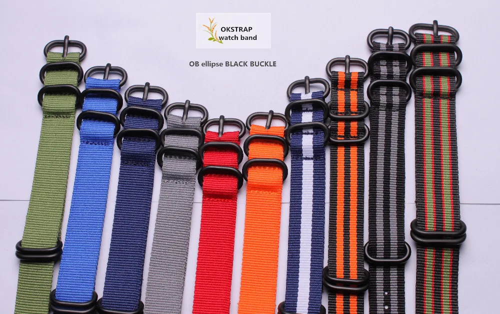 OB black buckle 18  20 22 24MM_