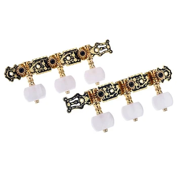 

XFDZ (Left + right) Classical Guitar Tuning Key Plated Peg Tuner Machine Head(long) String Tuner