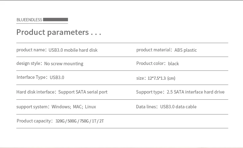 Blueendless внешний жесткий диск 320gb micro usb 3,0 высокоскоростные запоминающие устройства для ноутбука с кабелем sata usb внешний жесткий диск