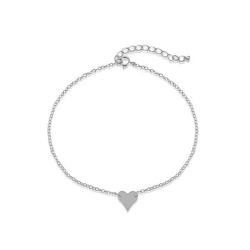 1 шт. звезды бусины Геометрическая, треугольная сердце цепи браслеты для Для женщин модная одежда для девочек летние подарки - Окраска металла: Heart Silvery