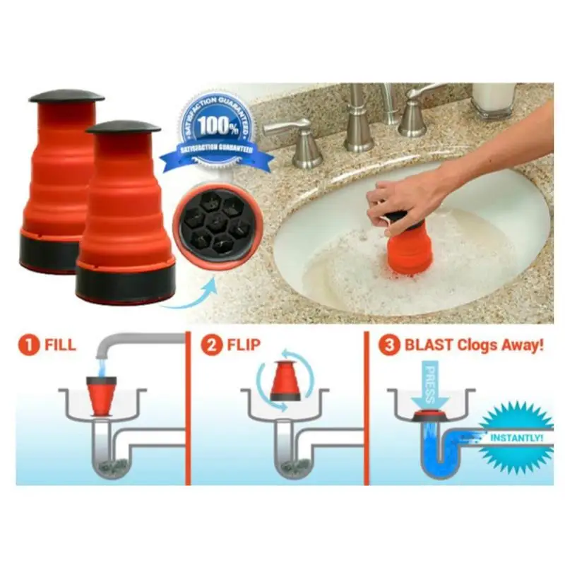 Ручной забиватель пушки высокого давления воздуха мощность Слива бластер ручные туалеты Ванна Кухня Плунжер для раковины очиститель насос инструменты