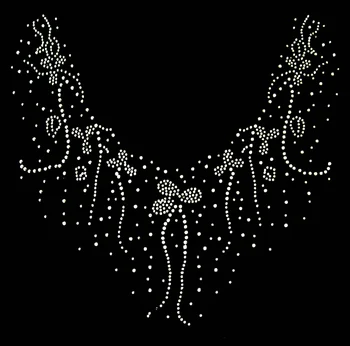 

Clear Crystal Flow comb Clothing DIY strass hotfix Rhinestone applique Pattern motif Iron On Heat transfer Designs T shirts