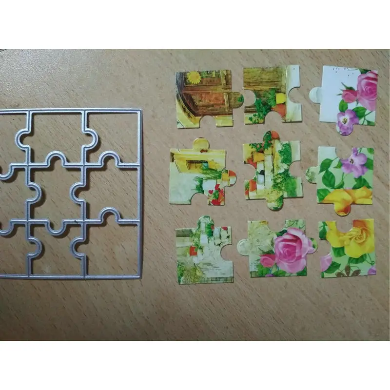 

84*84mm puzzle frame Metal cutting dies stencil FOR DIY scrapbooking embossing carbon steel cutting die Book Photo Cards Decor