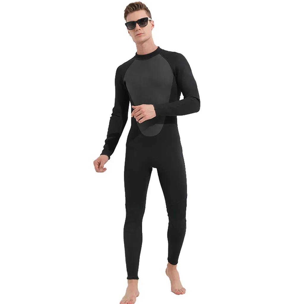 Мужской 3 мм черный/серый гидрокостюм для подводного плавания, сёрфинга, комбинезон, гидрокостюм из неопрена, мокрого костюма для мужчин в 5 миллиметров#4