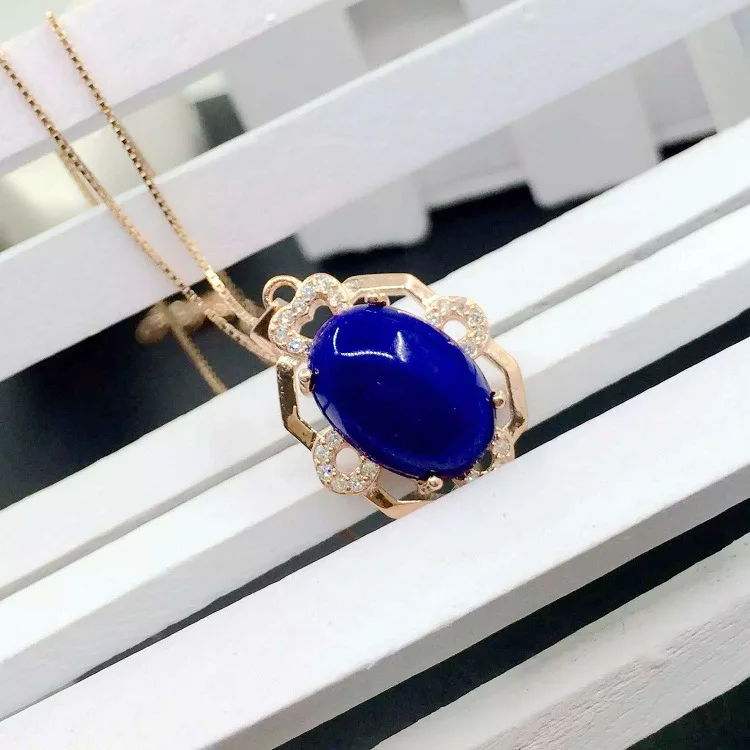 

S925 silver plated rose gold inlay, natural Afghanistan, old material, lapis lazuli pendants, wholesale, volume