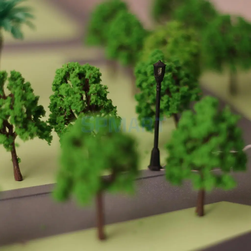40pcs Garden Lamp Lights Model Pagoda Trees Street Diorama Scenery N Z Scale