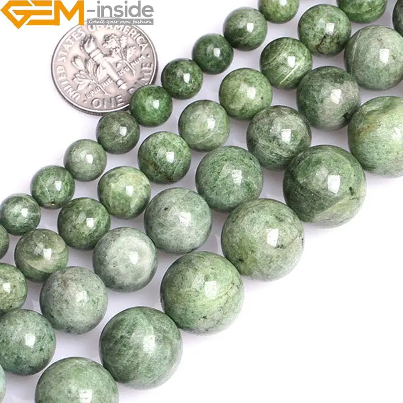 

17310 NO8/10/12/14mm Natural Round Green Diopside Stone Gemstone Semi Precious Beads For Jewelry Making Strand 15 Inch Wholesale