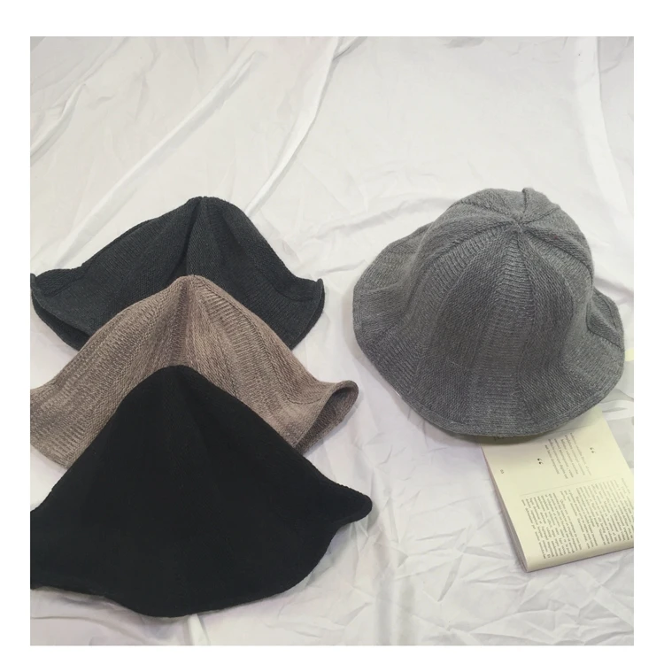 

Knitted wool fisherman hat casual basin cap small hat