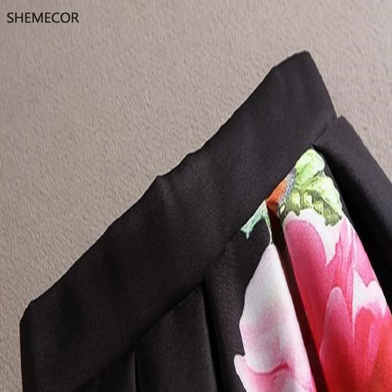 Женская плиссированная юбка SHEMECOR винтажная в стиле ретро с цветочным принтом и