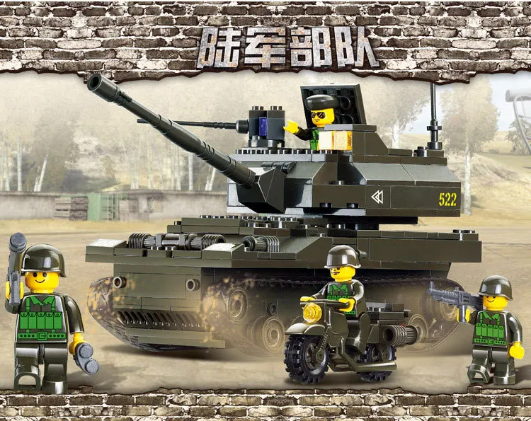 258pcs SLuban M38 B9800 Army Troops K 9 Tank Howitzer Building Blocks with Minifigures Soldier Toys