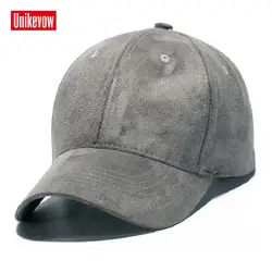 Бренд UNIKEVOW из искусственной замши Бейсбол кепки унисекс Открытый Snapback Hat зима Твердые крышки хип хоп шапки для мужчин и женщин