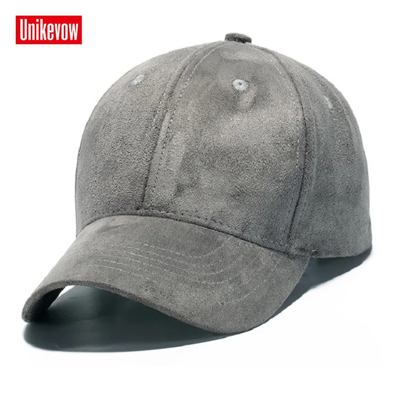 

Brand UNIKEVOW The Faux Suede Baseball Cap Unisex Outdoor Snapback Hat Winter solid Caps Hip Hop hats for men & women