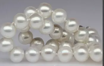 

NATURAL SOUTH SEA11-12mm GENUINE WHITE ROUND E RPEARL NECKLACE 18INCH