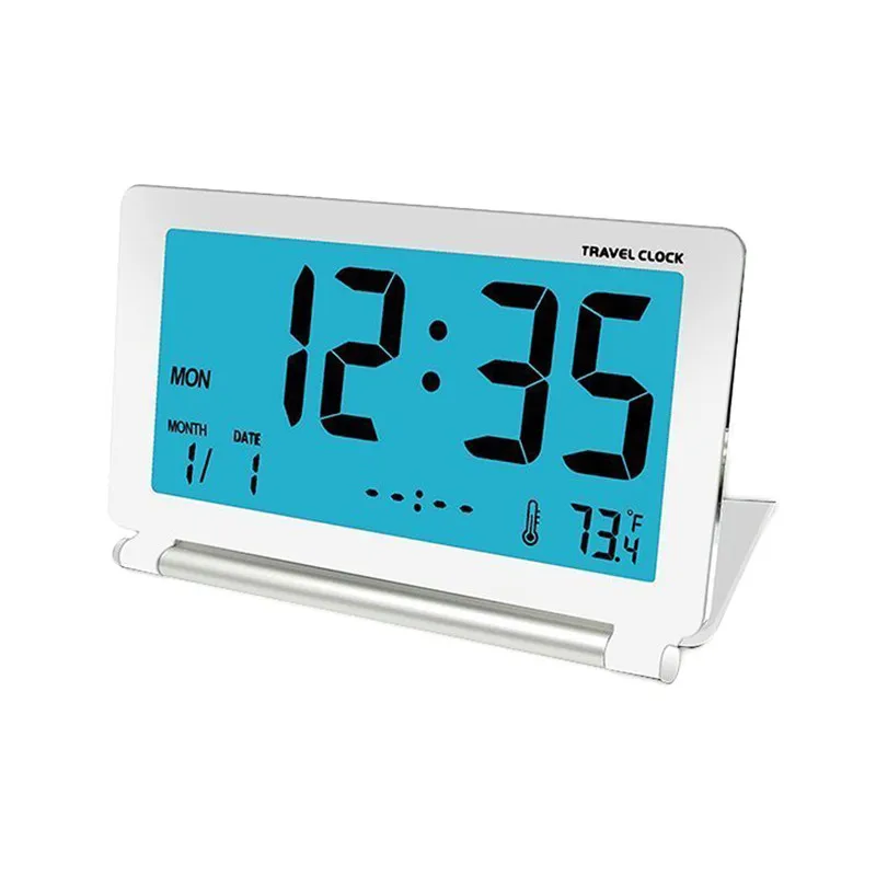  Mini Digital LCD Weather Station Travel Alarm Clock Folding Desk Temperature Simple Electronic Alar