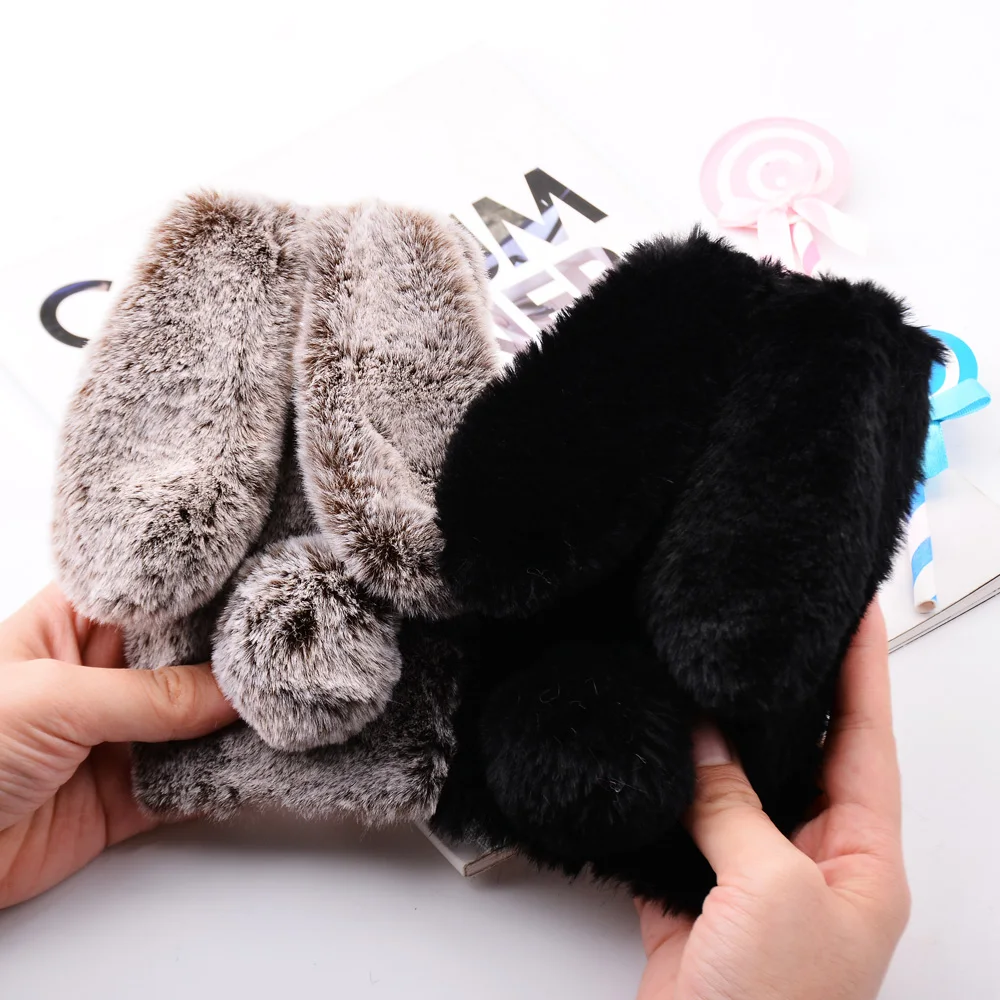 For Xiaomi Redmi Note 5 Case 3D Cute Rabbit Hairy Winter Warm Fluffy Fur Phone Case For Xiaomi Max 3 6X A2 Lite Redmi Note 6 Pro (11)
