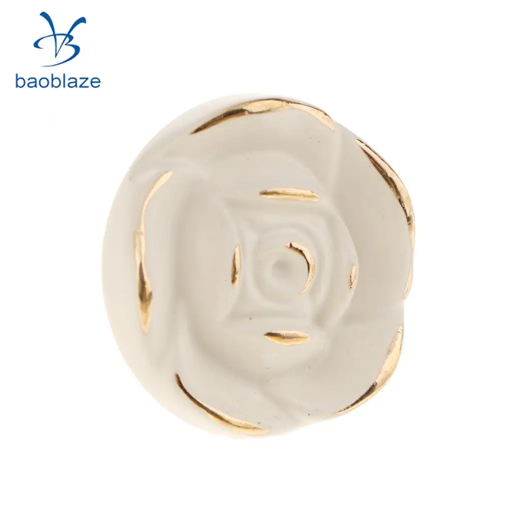 Baoblaze Elegant Flower Rose Pull Knobs Handles for Door Kitchen Dresser Cabinet Drawer Cupboard Wardrobe Door