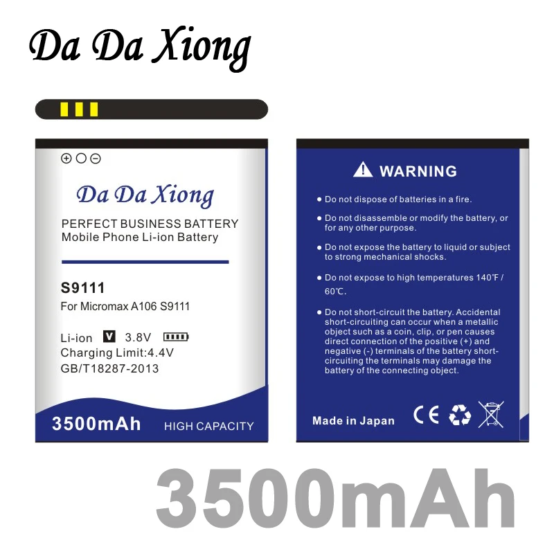 DaDaXiong 3500mAh Micromax A106 Battery For S9111 Bateria | Мобильные телефоны и аксессуары