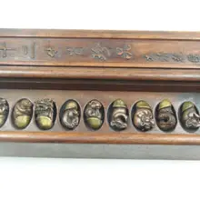 Старый Коллекционирование Ручная Резные Зодиак Набор Медь Позолота Подвески 12 Шт