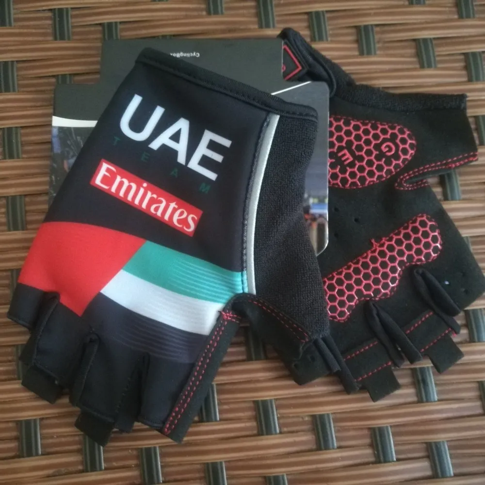 

Pro team uae emirates cycling gloves shockproof Half Finger gel pad fingerless Bike gloves MTB racing biking mittens Size m-XL