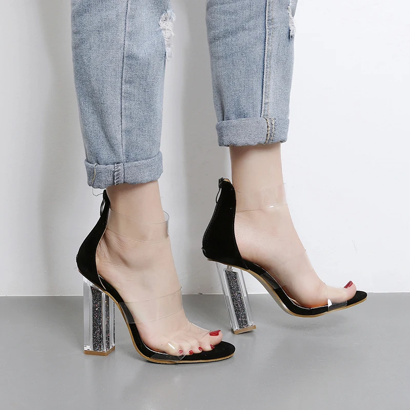 Sandali Donna Con Tacco 11cm - Trasparenti, Sexy, Moda Estate, Taglia 38 - Foto 3