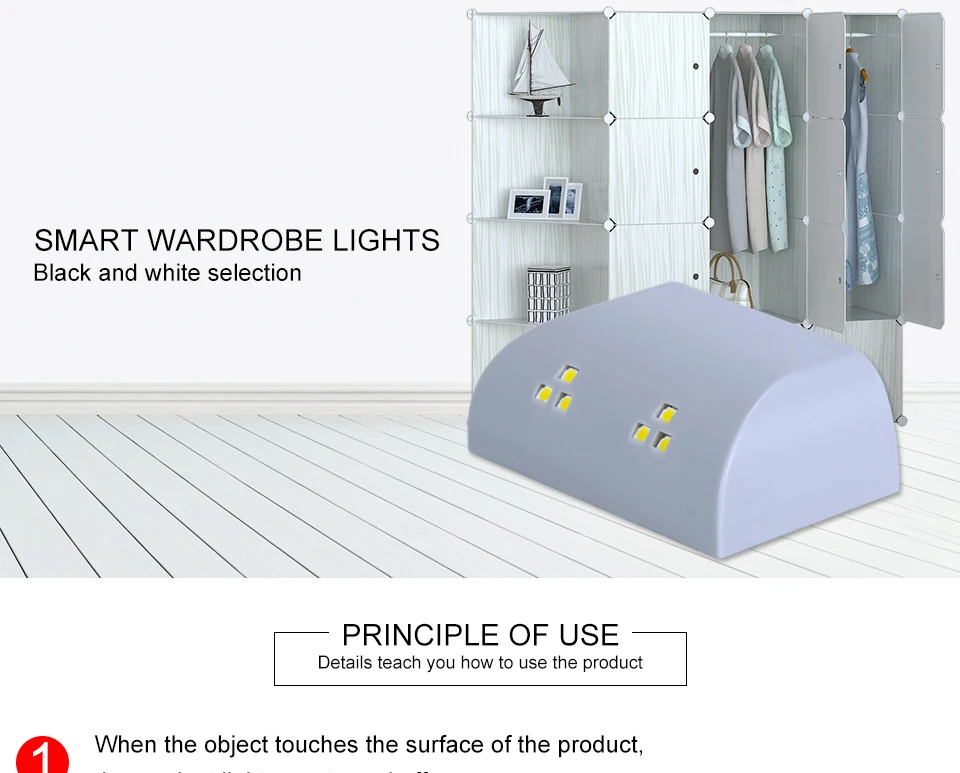 Foxanon LED Auto Wireless Sensor Light Night Light for Cabinet Drawer Workshop Basement Closet Lamp Cabinet Wardrobe lighting  (1)