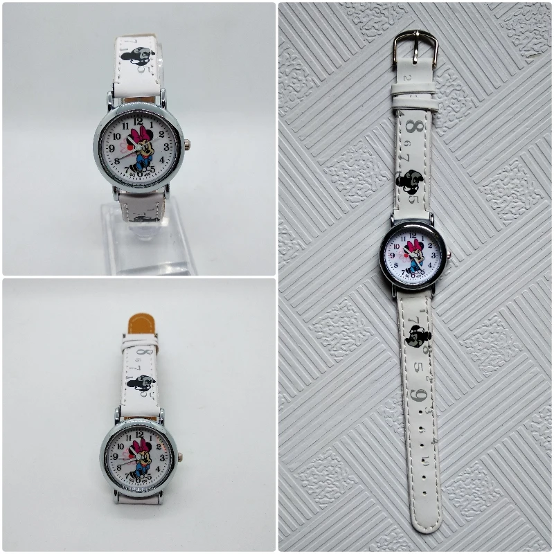 Высокое качество часы «Микки» детские кожаные цифровые часы дети девочки мальчики подарок на день рождения ребенок водонепроницаемый кварцевые часы