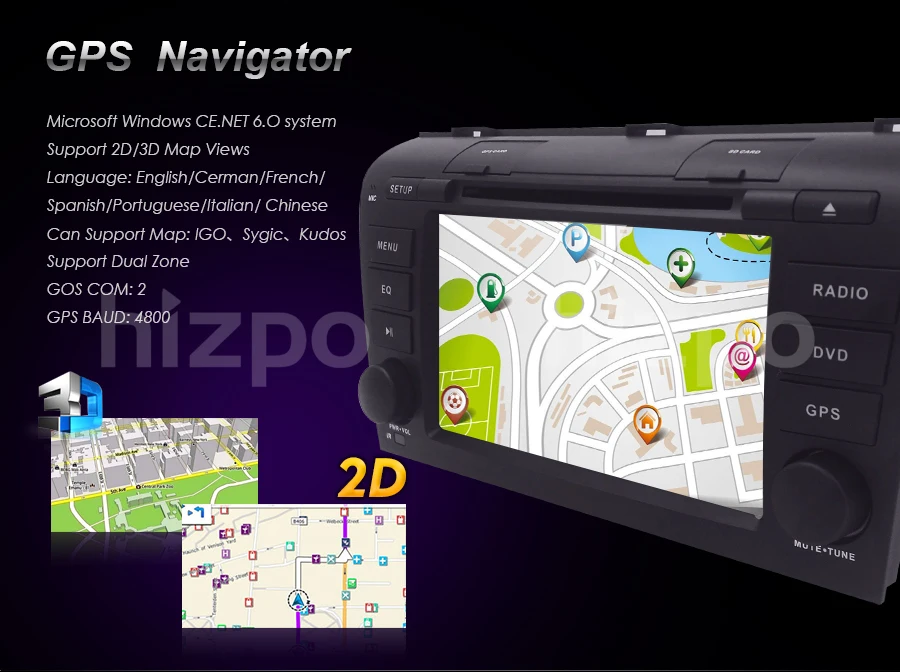 Best 7 "Double 2 Din Car DVD Player AutoRadio for Mazda 3 2004-2009 Head Unit with GPS Bluetooth, USB, CD, 3G Navigation Free Camera 4