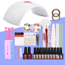 Маникюрный набор 36 Вт Светодиодный лампа для геля лак для ногтей набор 10 мл Гель-лак напильники для наборы для ногтей наращивание ногтей маникюрный набор художественные инструменты