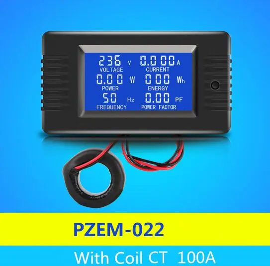 PZEM-022 AC 6в1 однофазный цифровой измеритель мощности 220 В напряжение тока ватт коэффициент мощности частотомер энергии с катушкой CT