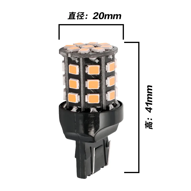 2 шт. супер яркий T20 7443 W21/5 Вт 33 светодиодный 2835 smd авто фары Задний противотуманный фонарь 21/5W Автомобильные фары дневного света белый цвет красный, желтый