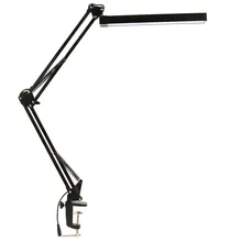 A16S 7 Вт Металл LED Настольная лампа swing arm затемнения гибкий кронштейн лампы Зажим для чтения офис 3 Яркость 2 Цвет Режимы свет стол